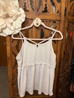 White Birch Waffle Knit Tank Top and Bracelet
